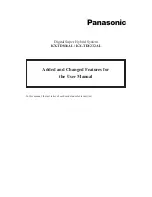 Preview for 1 page of Panasonic KX-TD816AL User Manual Addendum