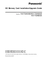 Preview for 1 page of Panasonic KX-TDA5920 Installation/Upgrade Manual