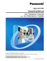 Panasonic KX-TDA600 - Hybrid IP PBX Control Unit Max. 1008... Operating Manual preview
