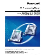 Panasonic KX-TDA600 - Hybrid IP PBX Control Unit Max. 1008... Programing Manual preview