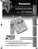 Panasonic KX-TG2248S - 2.4 GHz Digital Cordless Phone Answering... Operating Instructions Manual preview