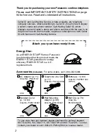 Предварительный просмотр 2 страницы Panasonic KX-TG2730S - 2.4 GHz DSS Expandable Cordless... Operating Instructions Manual