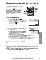 Предварительный просмотр 71 страницы Panasonic KX-TG2730S - 2.4 GHz DSS Expandable Cordless... Operating Instructions Manual