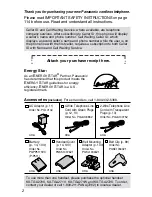 Preview for 2 page of Panasonic KX-TG2740S - 2.4 GHz DSS Expandable Cordless... Operating Instructions Manual