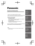 Preview for 1 page of Panasonic KX-TGP600 Important Information Manual
