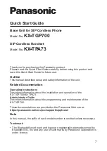 Preview for 7 page of Panasonic KX-TGP700 Quick Start Manual