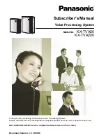 Panasonic KX-TVA50 Subscriber'S Manual preview