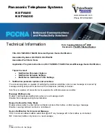 Предварительный просмотр 1 страницы Panasonic KX-TVA50 Technical Information