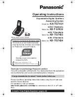 Panasonic KXTG7431 - EXPAND CORDLESS ANS SYS Operating Instructions Manual предпросмотр