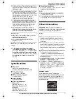 Предварительный просмотр 7 страницы Panasonic KXTG7431 - EXPAND CORDLESS ANS SYS Operating Instructions Manual