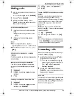 Предварительный просмотр 13 страницы Panasonic KXTG7431 - EXPAND CORDLESS ANS SYS Operating Instructions Manual