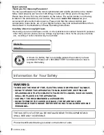 Preview for 2 page of Panasonic LUMIX DMC-FS12 Basic Operating Instructions Manual