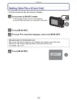 Предварительный просмотр 24 страницы Panasonic Lumix DMC-FT20 Operating Instructions Manual