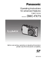 Panasonic LUMIX DMC-FX75 Operating Instructions Manual preview