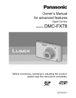 Panasonic Lumix DMC-FX78 Owner'S Manual preview