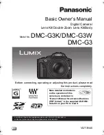 Panasonic Lumix DMC-G3 Basic Owner'S Manual preview