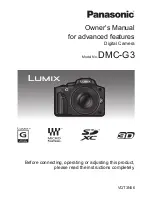 Preview for 1 page of Panasonic Lumix DMC-G3 Owner'S Manual