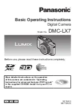 Panasonic Lumix DMC-LX7 Basic Operating Instructions Manual preview