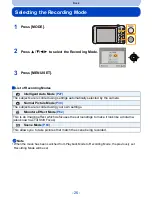 Preview for 26 page of Panasonic Lumix DMC-SZ5 Owner'S Manual