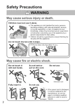 Предварительный просмотр 2 страницы Panasonic NA-FD85X1 Operating & Installation Instructions Manual