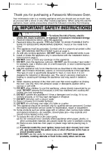 Preview for 3 page of Panasonic NN-H625 User Manual