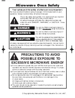 Preview for 2 page of Panasonic NN-SD787 Operating Instructions Manual