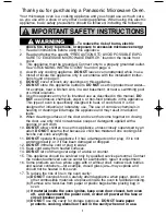 Preview for 3 page of Panasonic NN-SD787 Operating Instructions Manual