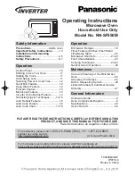 Preview for 1 page of Panasonic NN-SF550M Operating Instructions Manual