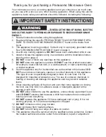 Preview for 3 page of Panasonic NN-SF550M Operating Instructions Manual