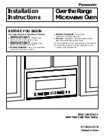 Preview for 1 page of Panasonic NN-SG158S Installation Instructions Manual