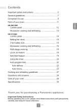 Preview for 3 page of Panasonic NN-SM33NW Operating Instructions Manual