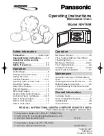 Panasonic NN-T694SF Operating Instructions Manual предпросмотр