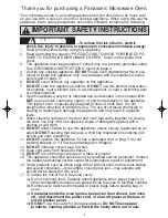 Preview for 3 page of Panasonic NN-T694SF Operating Instructions Manual