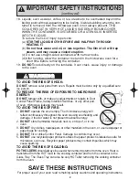 Preview for 4 page of Panasonic NN-T694SF Operating Instructions Manual