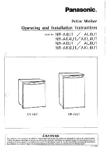 Предварительный просмотр 1 страницы Panasonic NR-A4U1 Operating And Installation Instructions