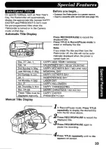 Предварительный просмотр 33 страницы Panasonic Palmcorder IQ PV-D406 Operating Instructions Manual