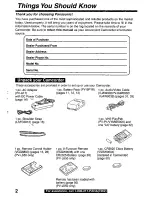 Preview for 2 page of Panasonic Palmcorder Palmsight PV-L650 Operating Manual