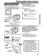 Предварительный просмотр 31 страницы Panasonic Palmcorder Palmsight PV-L650 Operating Manual