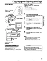 Предварительный просмотр 33 страницы Panasonic Palmcorder Palmsight PV-L650 Operating Manual