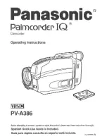 Panasonic Palmcorder PV-A386 User Manual preview