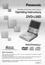 Panasonic PalmTheater DVD-L50D Operating Instructions Manual preview