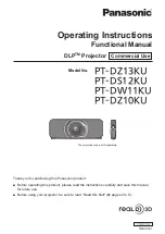 Panasonic PT-DZ13KU Operating Instructions Manual preview