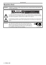 Preview for 2 page of Panasonic PT-DZ13KU Operating Instructions Manual