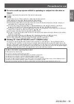 Preview for 19 page of Panasonic PT-DZ21KU Operating Instructions Manual