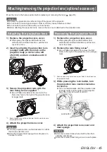 Preview for 45 page of Panasonic PT-DZ21KU Operating Instructions Manual