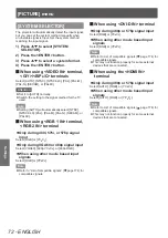 Preview for 72 page of Panasonic PT-DZ21KU Operating Instructions Manual