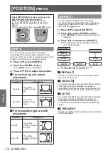 Preview for 74 page of Panasonic PT-DZ21KU Operating Instructions Manual