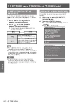 Preview for 90 page of Panasonic PT-DZ21KU Operating Instructions Manual