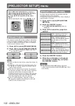 Preview for 102 page of Panasonic PT-DZ21KU Operating Instructions Manual