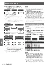 Preview for 110 page of Panasonic PT-DZ21KU Operating Instructions Manual